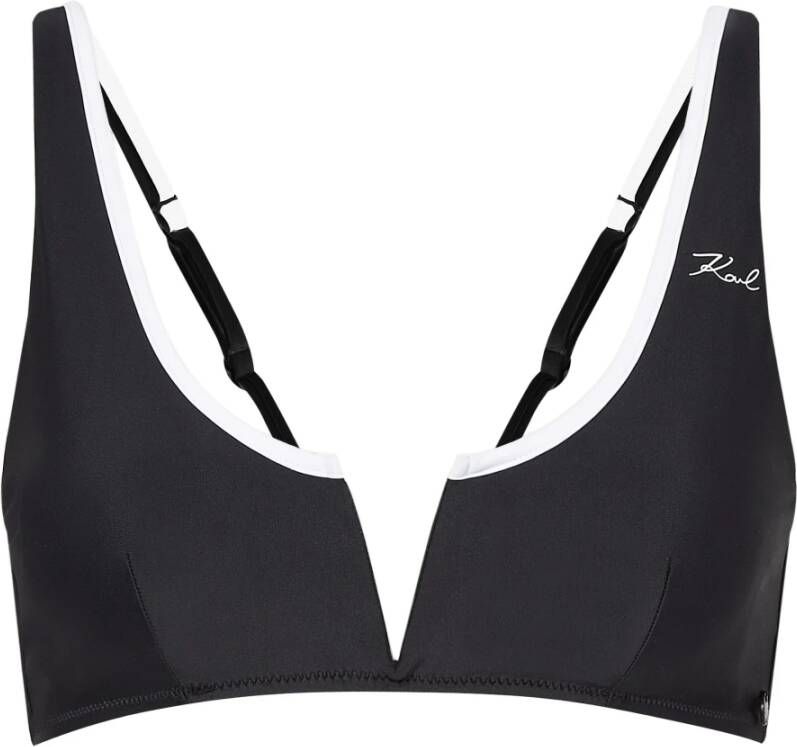 Karl Lagerfeld Swimwear Top DNA Binding Bandeau Zwart Dames