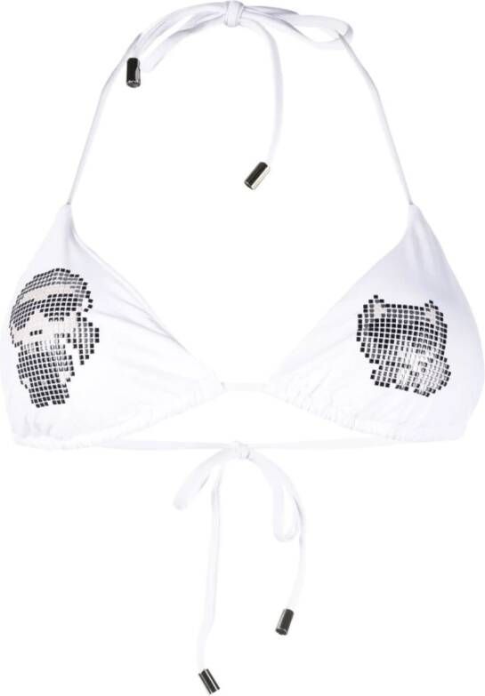 Karl Lagerfeld Choupette met een gevoerde gewatteerde driehoek Wit Dames