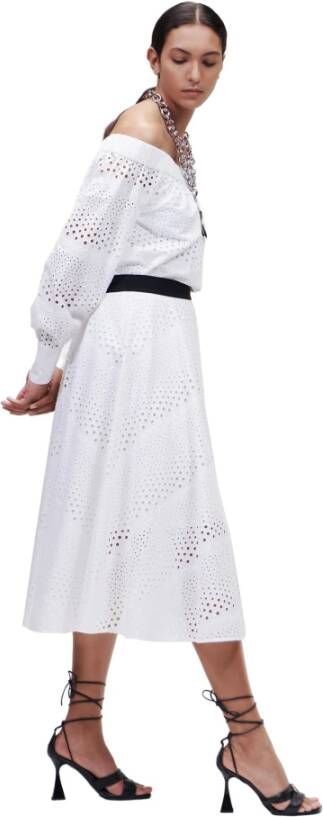Karl Lagerfeld Broderie Anglaise Skirt Wit Dames