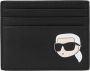 Karl Lagerfeld Cardholder Ikonik 2.0 Leather Zwart Dames - Thumbnail 1