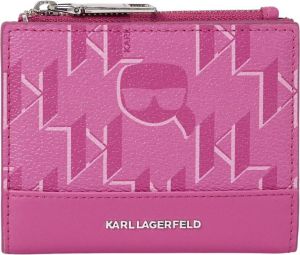 Karl Lagerfeld Cardholder Ikonik 2.0 Monogram Bifold Roze Dames