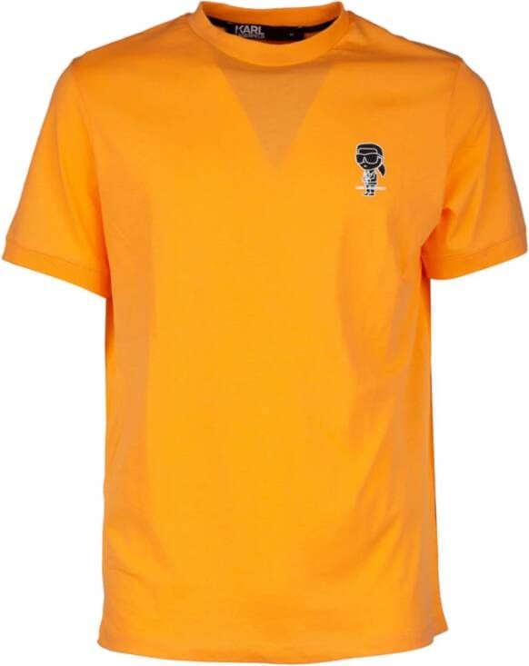 Karl Lagerfeld Contrast Logo Karakter T-Shirt Oranje Heren