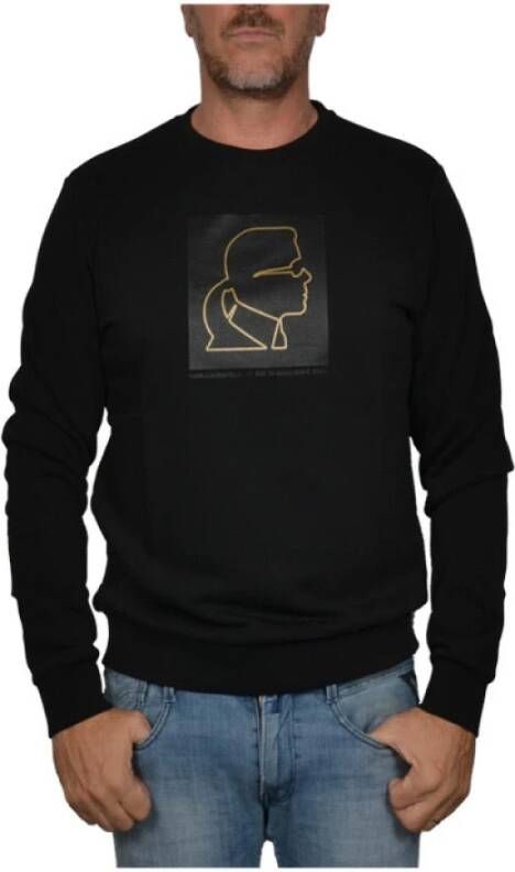 Karl Lagerfeld Crewneck crewshot sweatshirt Zwart Heren