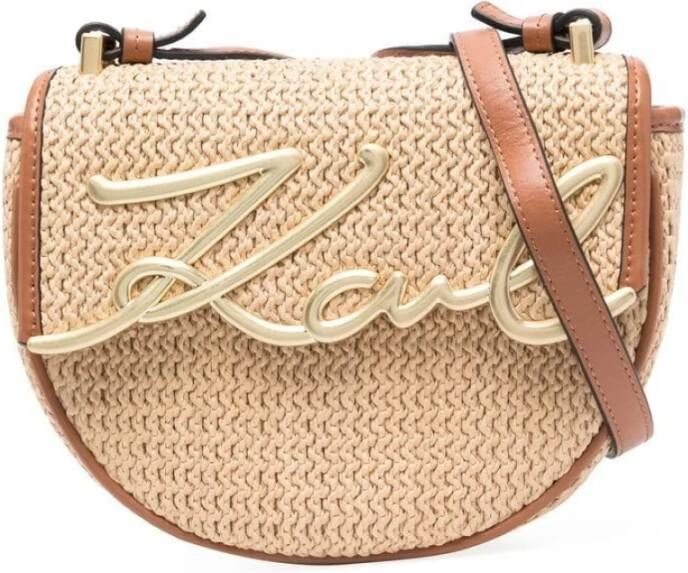 Karl Lagerfeld Satchels Signature Small Saddle in beige