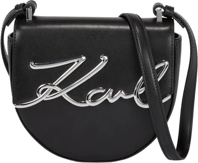 Karl Lagerfeld Crossbody Signature Small Saddle Bag Zwart Dames