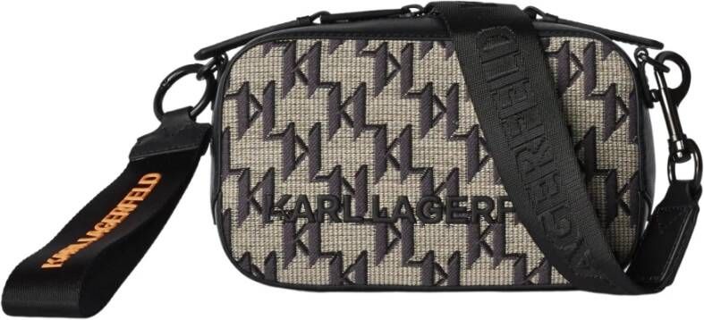Karl Lagerfeld Crossbody Jacquard Monogram Camera Beige Heren