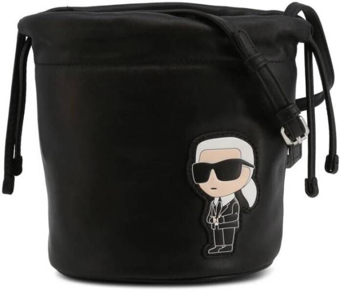 Karl Lagerfeld Bucket bags Ikonik Leather Small Bucket in zwart