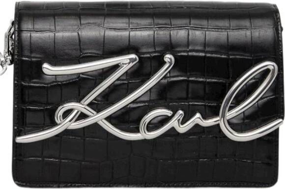 Karl Lagerfeld Crossbody bags K Signature Croc Shoulderbag in zwart