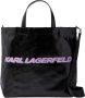 Karl Lagerfeld Futuristisch logo gecoate draagtas Zwart Dames - Thumbnail 1