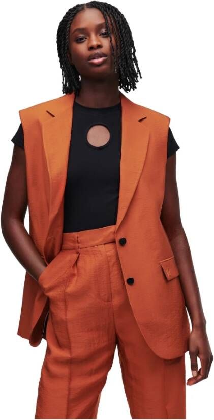 Karl Lagerfeld Gilet Tailored Oranje Dames
