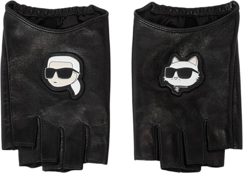 Karl Lagerfeld Glove Ikonik 2.0 Fingerless Zwart Dames