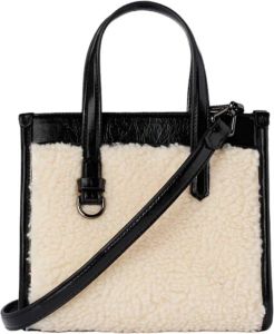 Karl Lagerfeld Skuare Small Shearling Tote Bag Wit Dames