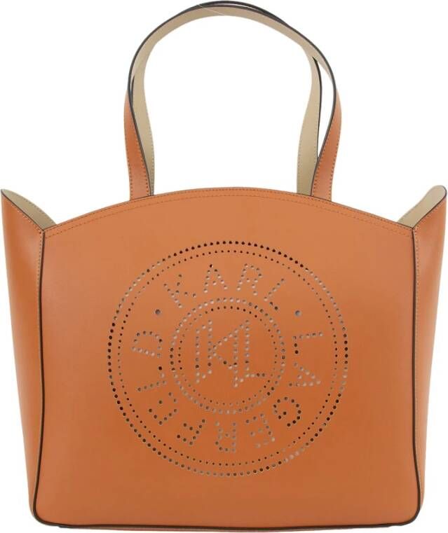 Karl Lagerfeld Totes Circle Large Tote Perforated in cognac