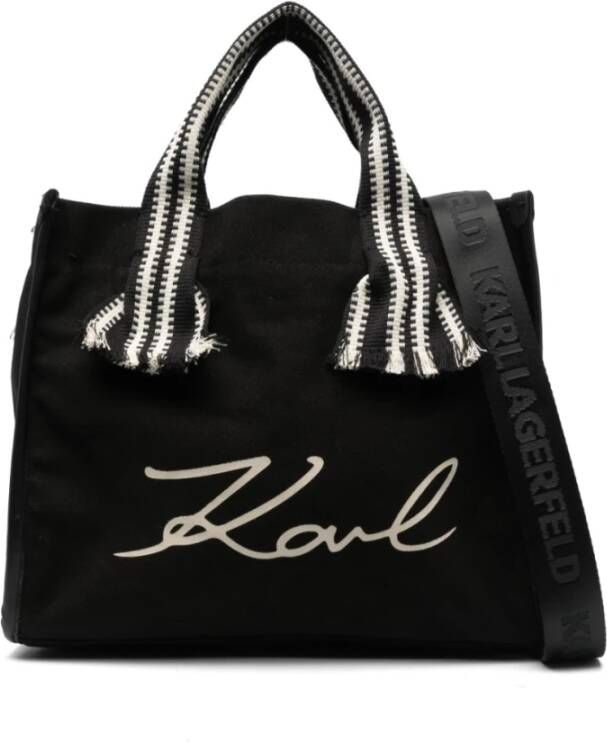 Karl Lagerfeld Shoppers Signature Webbing Shopper in zwart