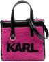 Karl Lagerfeld Skuare kleine shearling draagtas Roze Dames - Thumbnail 3
