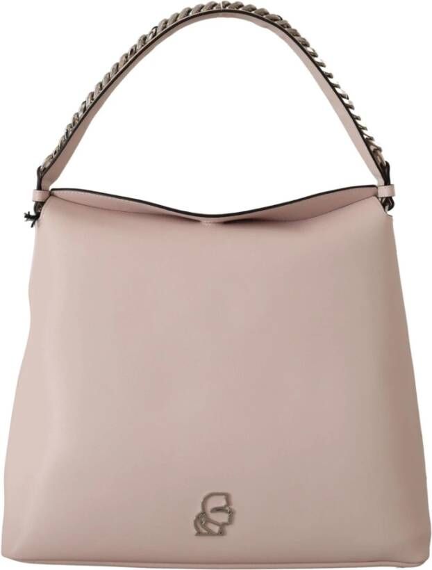 Karl Lagerfeld Lichtroze Mauve Leren Schoudertas Pink Dames