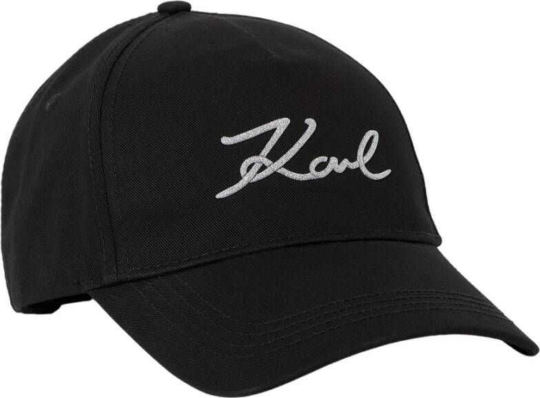 Karl Lagerfeld Hat Signature Glitter Cap Zwart Dames