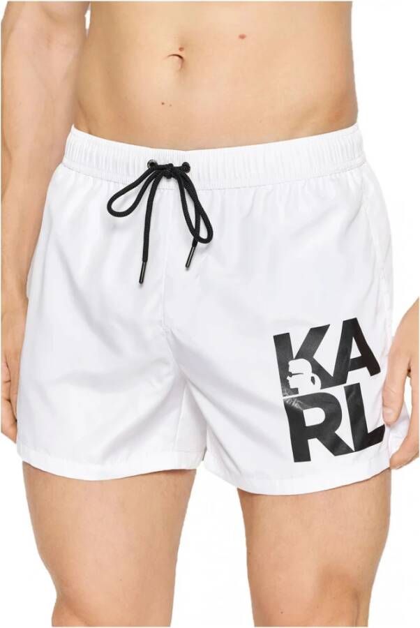 Karl Lagerfeld Iconische zwem shorts Wit Heren