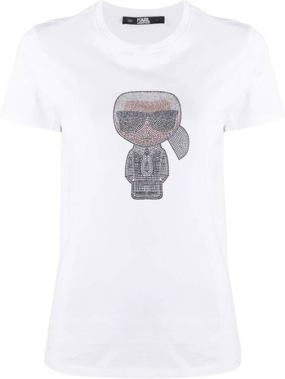 Karl Lagerfeld Ikonik str t-shirt Wit Dames