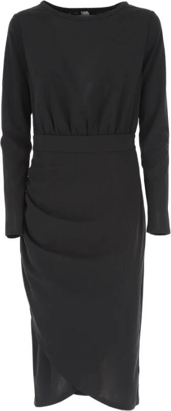 Karl Lagerfeld Jersey jurk met lange mouwen Zwart Dames