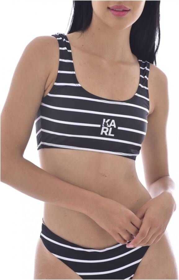 Karl Lagerfeld Sportieve Top Badpak Zwart Vrouwen Black Dames