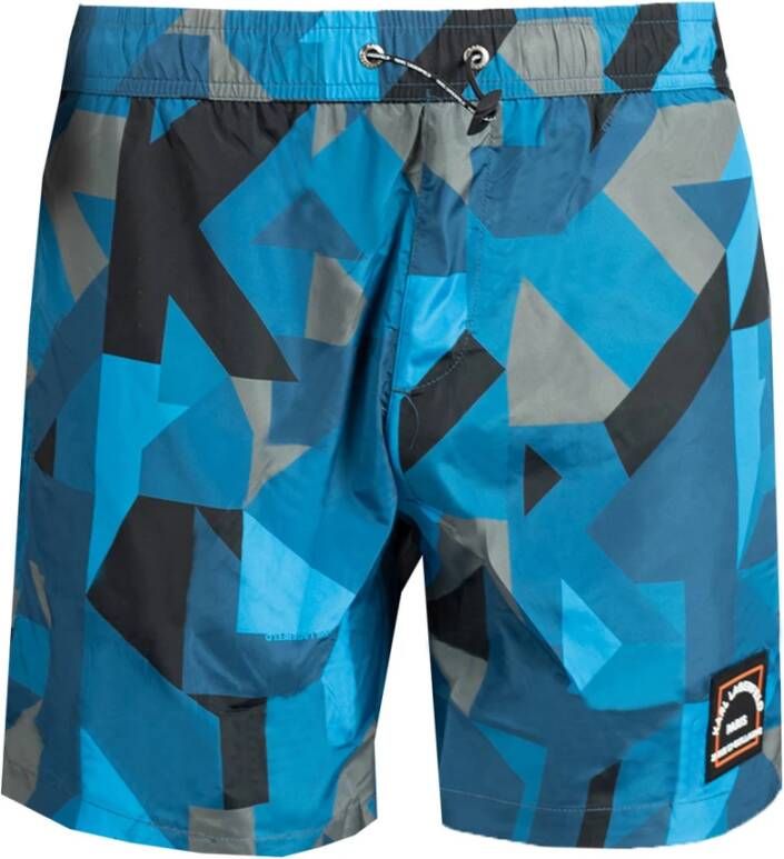 Karl Lagerfeld Strandkleding Boxershorts Blauw Contrast Logo Blue Heren