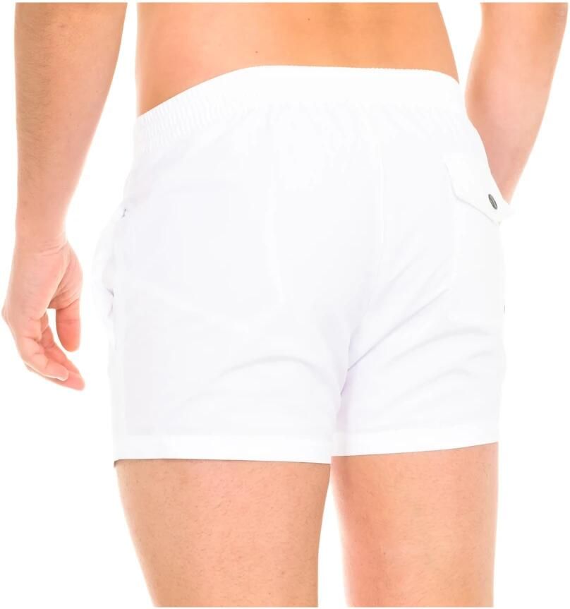 Karl Lagerfeld Heren Witte Zwemshorts met Drukknoop en Klittenbandsluiting White Heren - Foto 2