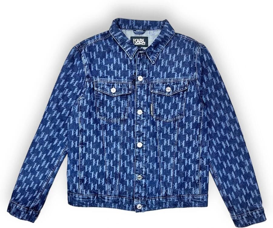 Karl Lagerfeld Blauwe Katoenen Jas Regular Fit Blue Heren