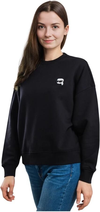 Karl Lagerfeld Dames Sweatshirt Zwart Biologisch Katoen Black Dames