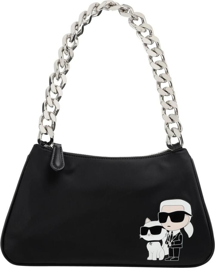 Karl Lagerfeld Gestreepte Schoudertas met Logo Details Black Dames - Foto 3