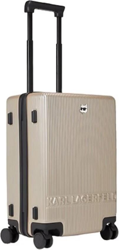Karl Lagerfeld Effen Koffer met Ritssluiting en Logo Beige Dames - Foto 2