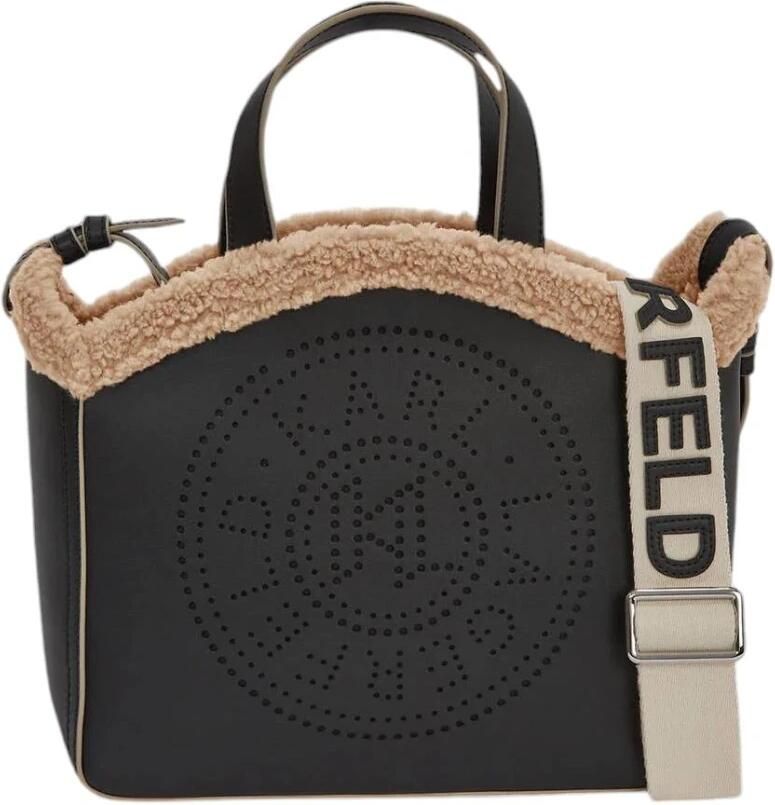 Karl Lagerfeld Totes & shoppers K Circle Sp Sm Tote Shearling in zwart