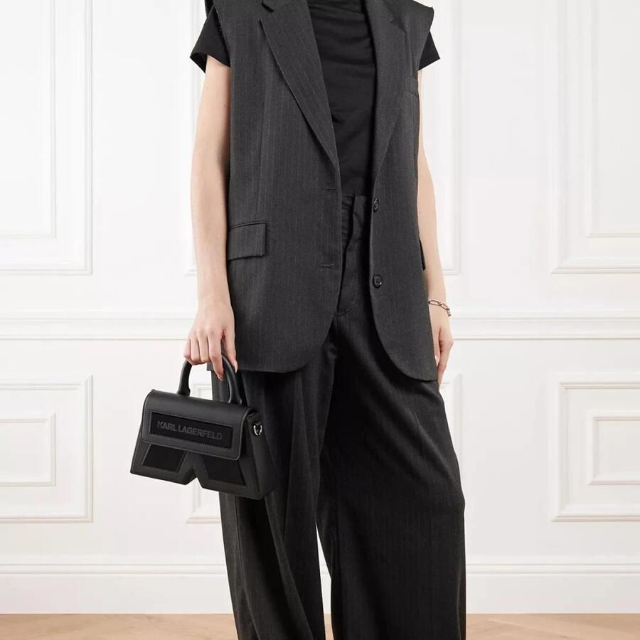 Karl Lagerfeld Iconische Zwarte Leren Crossbody Tas Black Dames - Foto 2