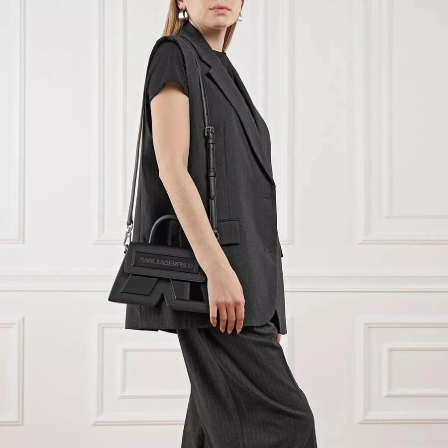 Karl Lagerfeld Iconische Zwarte Leren Crossbody Tas Black Dames - Foto 3