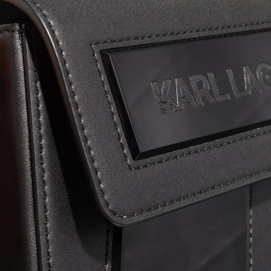 Karl Lagerfeld Iconische Zwarte Leren Crossbody Tas Black Dames - Foto 4