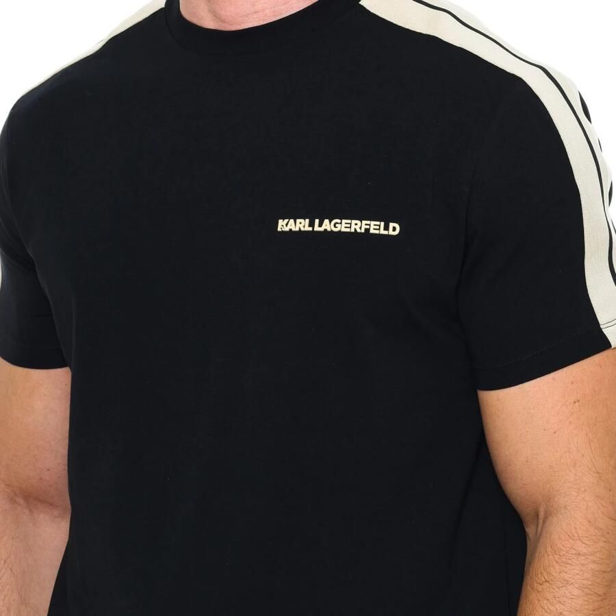 Karl Lagerfeld Zwart Katoenen T-Shirt Regular Fit Black Heren