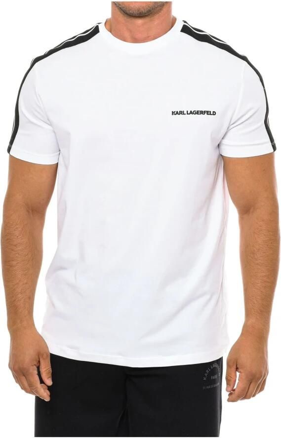 Karl Lagerfeld Biologisch Katoen Blend Jersey T-Shirt met Logo Print White Heren - Foto 2