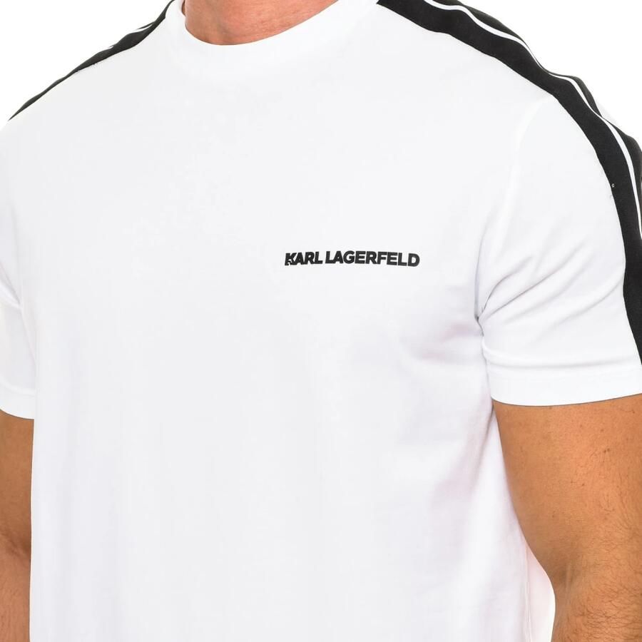 Karl Lagerfeld Biologisch Katoen Blend Jersey T-Shirt met Logo Print White Heren