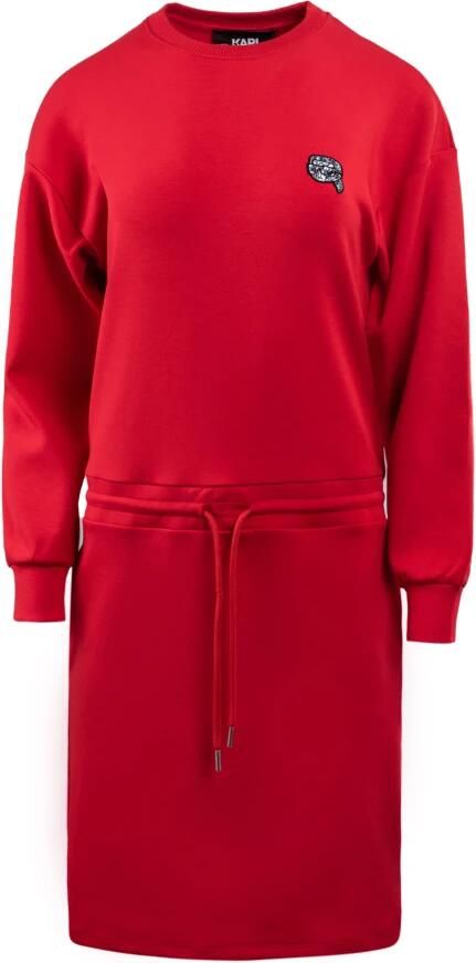 Karl Lagerfeld Rode Modal Jurk Ikonik 2.0 Red Dames
