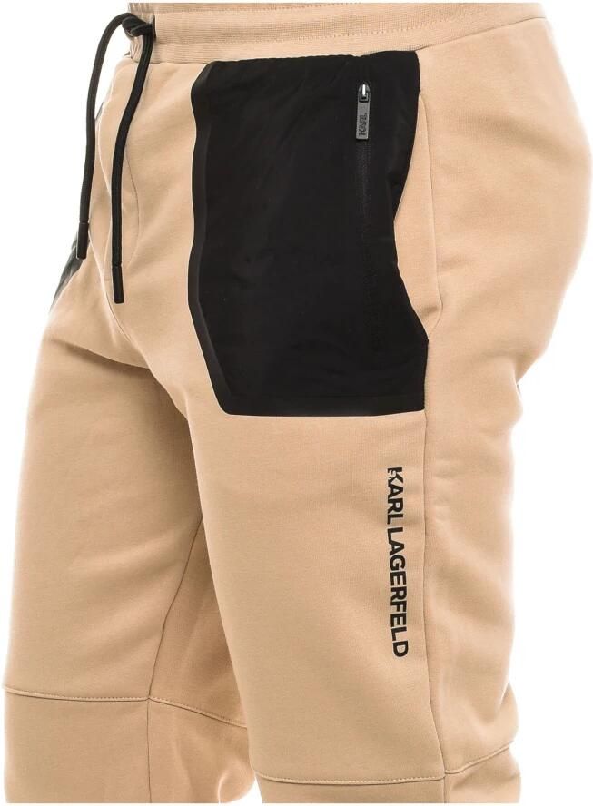Karl Lagerfeld Sportieve Geribbelde Manchet Ritszak Broek Beige Heren