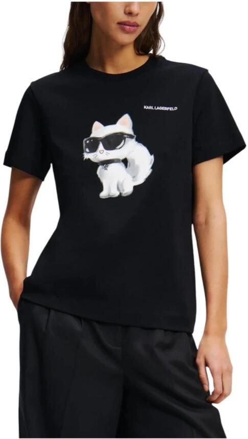Karl Lagerfeld T-shirt Ikon Aquarelle Black Dames - Foto 3