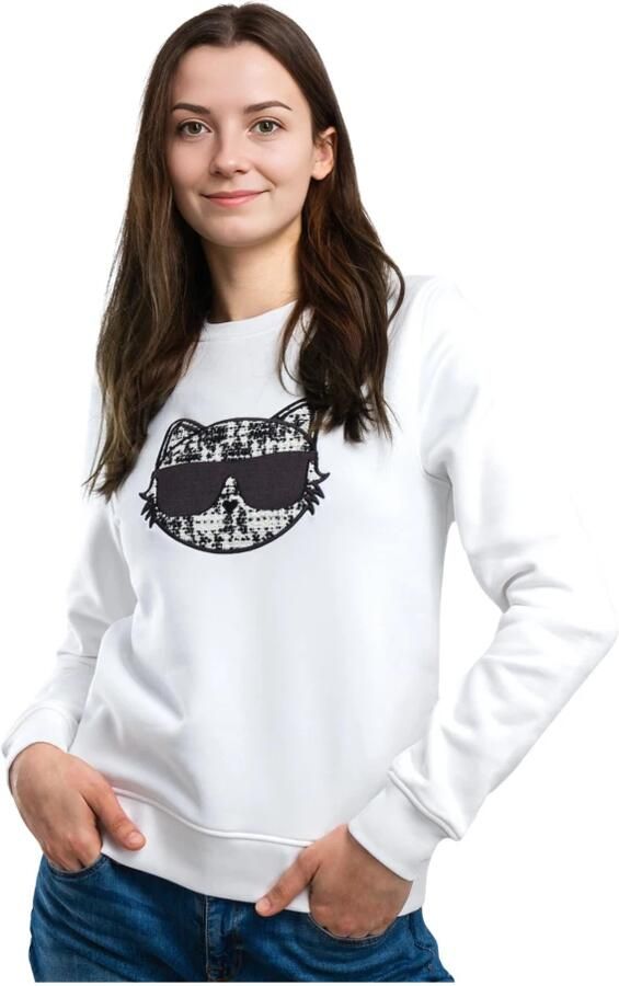Karl Lagerfeld Witte Organische Katoenen Sweater White Dames