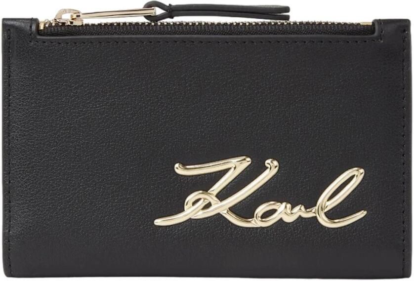 Karl Lagerfeld Zwarte leren damesportemonnee Black Dames - Foto 3