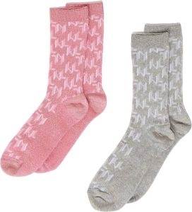 Karl Lagerfeld K Ikonik Cc Monogram Sock Set Roze Dames