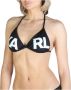 Karl Lagerfeld Effen Kleur Gevoerde Badpak Black Dames - Thumbnail 3