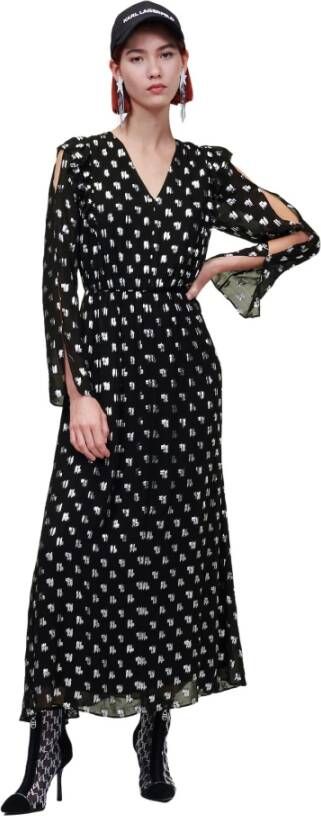 Karl Lagerfeld Kleed metaalmonogram Zwart Dames