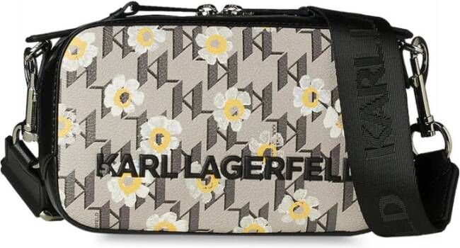Karl Lagerfeld Bowlingtas Monogram Flower Camerabag in meerkleurig