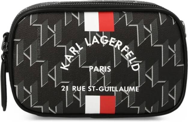 Karl Lagerfeld Polyurethaan Schoudertas voor Vrouwen met Meerdere Zakken Black Dames