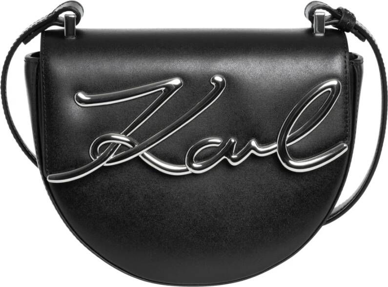 Karl Lagerfeld Crossbody Signature Small Saddle Bag Zwart Dames