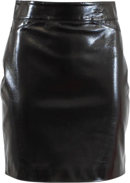 Karl Lagerfeld Leather Skirts Zwart Dames
